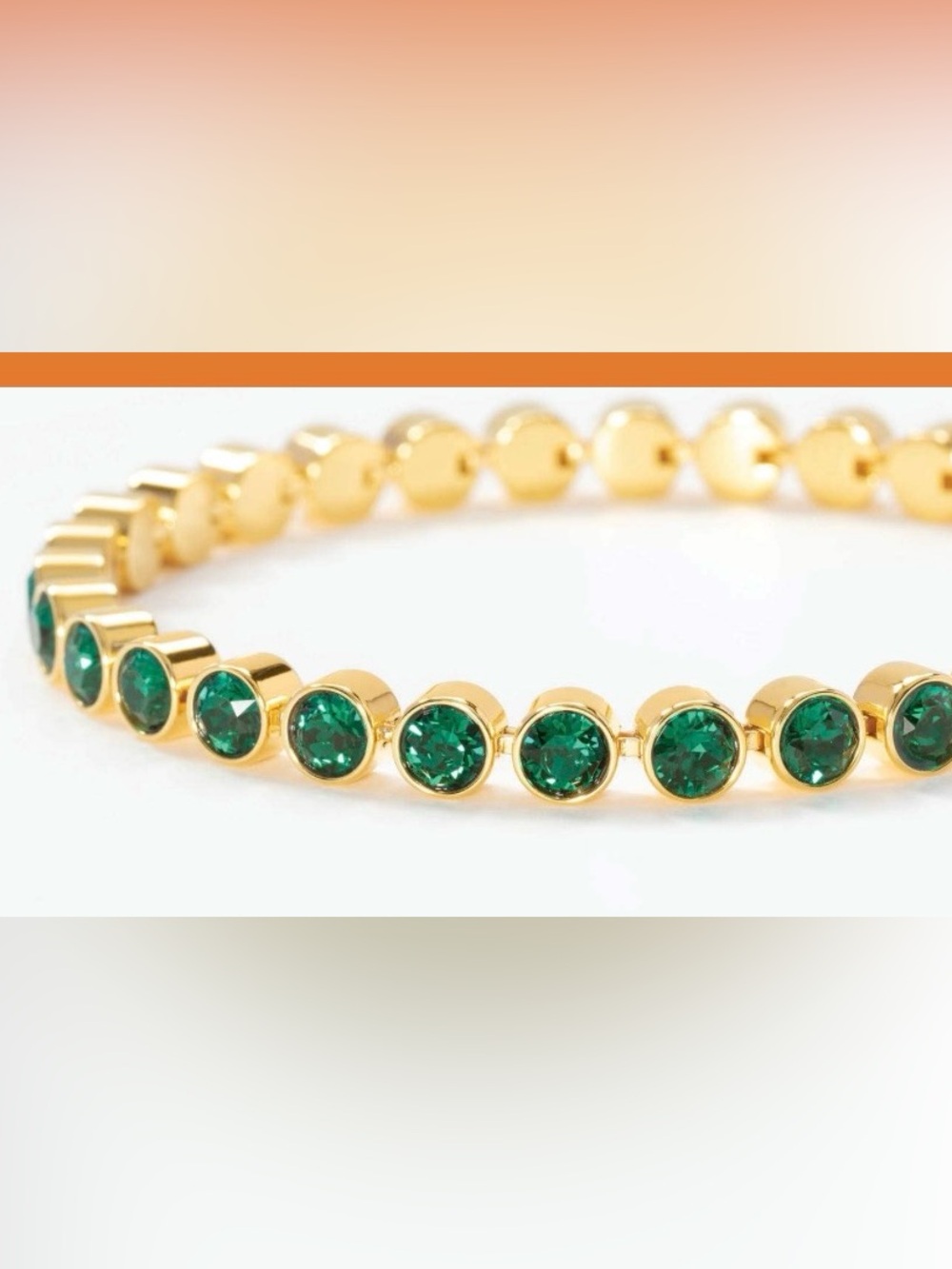 Touchstone Crystal Mini Ice Bracelet in Golden Green - BNIB